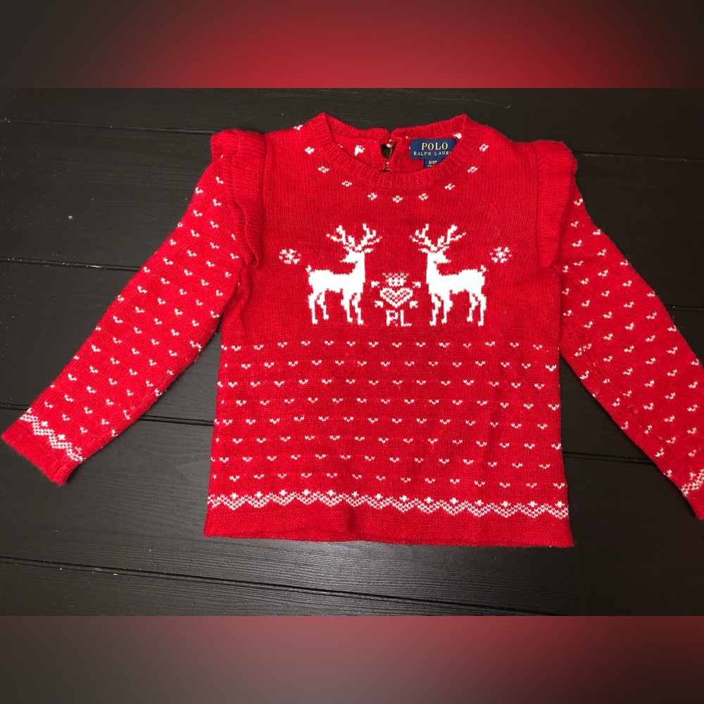 Polo by Ralph Lauren Red Reindeer Crewneck Sweater